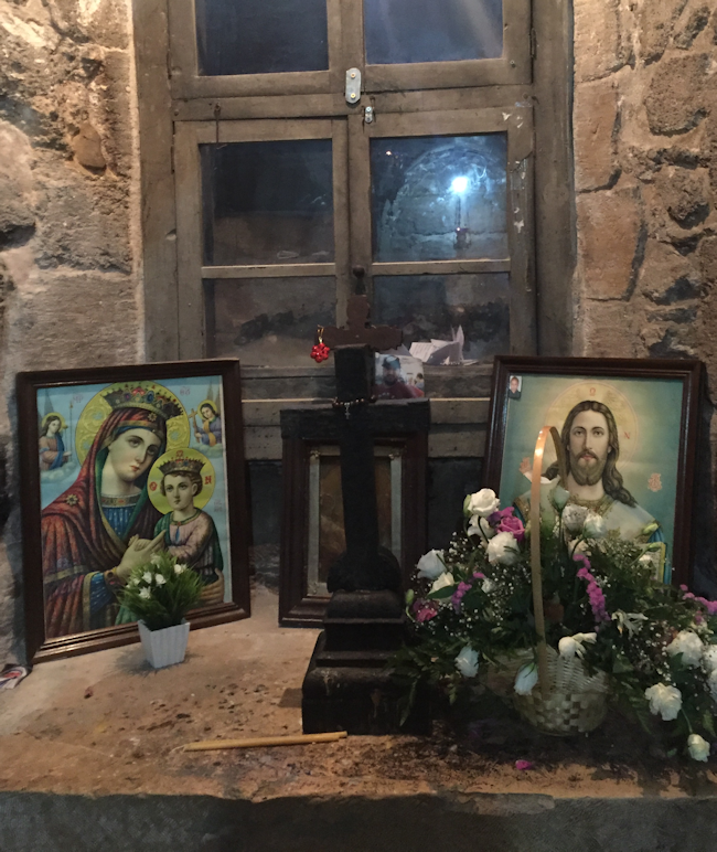 A Nook Inside A Greek Orthodox Church With Mary's Well In Nazareth